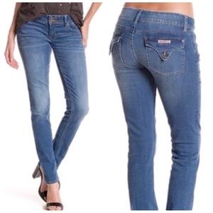 {Hudson} Collin Skinny Flap Pocket Jeans High Rise in Blue - Womens 29
